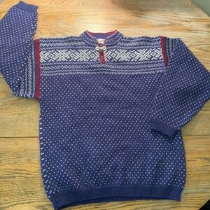 LITTLE NOMAD 100% wool Icelandic blue sweater/pit to pit-19